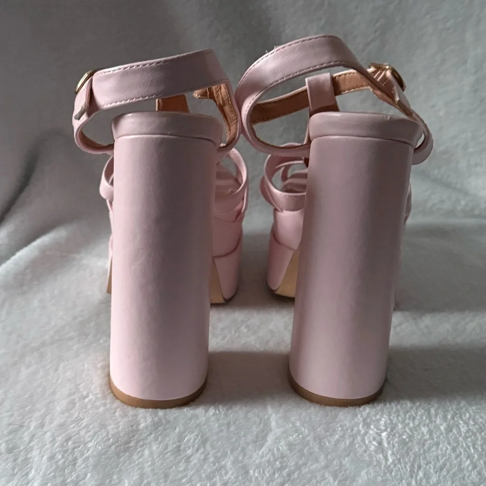 Lady GoDiva Elegant Pink Platform Heels Shoes Women’s Size 7 Hippie Y2K‎